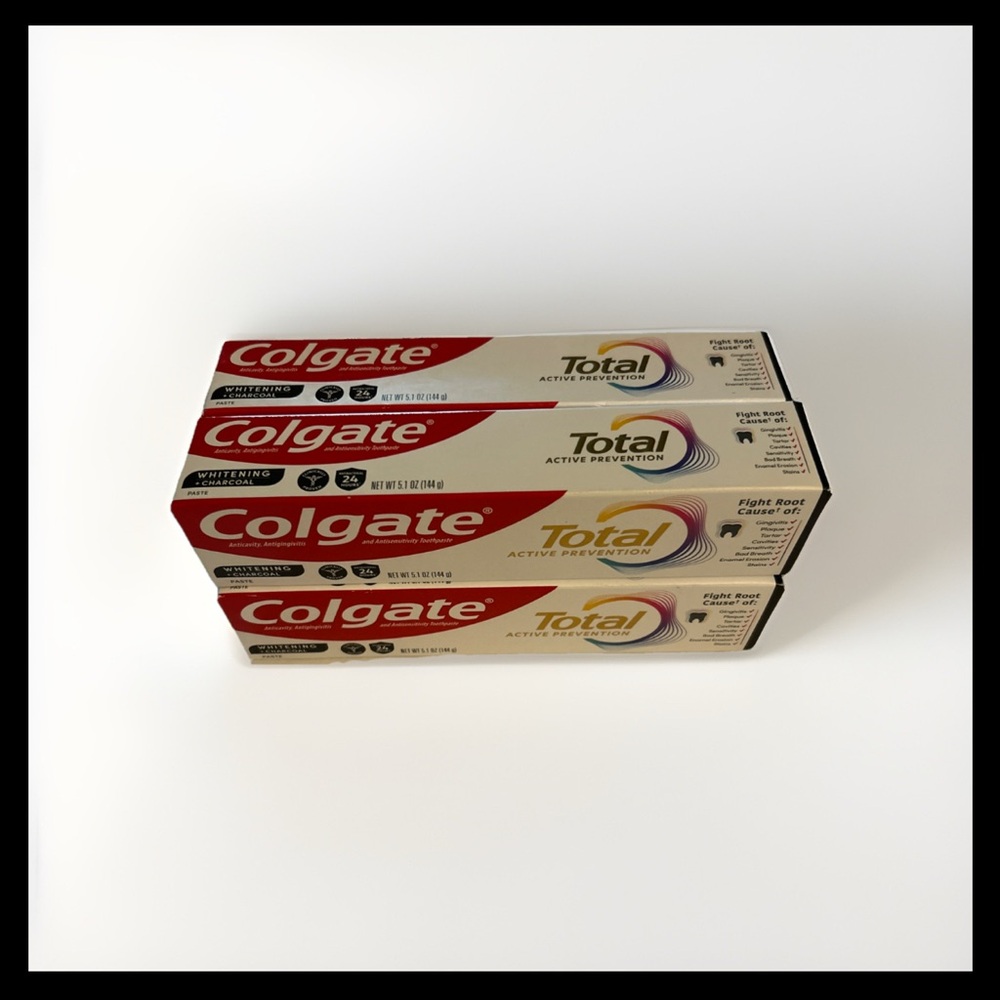 (4) Colgate Total Active Prevention Whitening Charcoal Mint Toothpaste, 5.1oz.